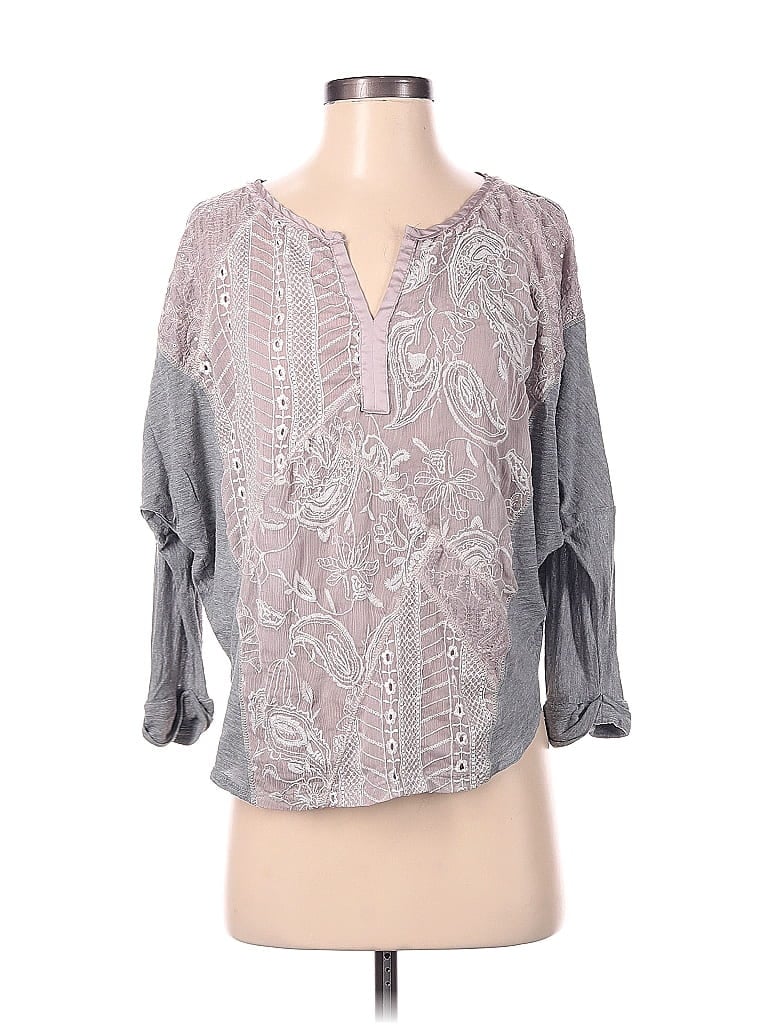 Pre-owned Tiny 3/4 Sleeve Blouse In Gray
