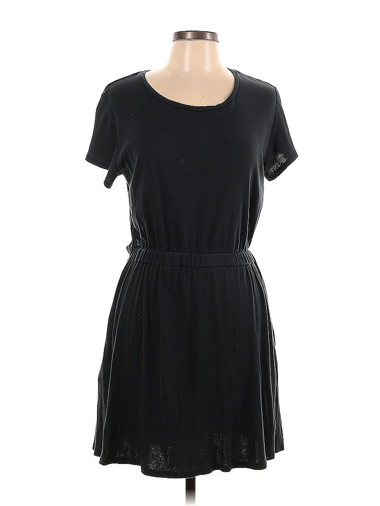 Theyskens' Theory 100% Pima Cotton Solid Black Casual Dress Size L - photo 1