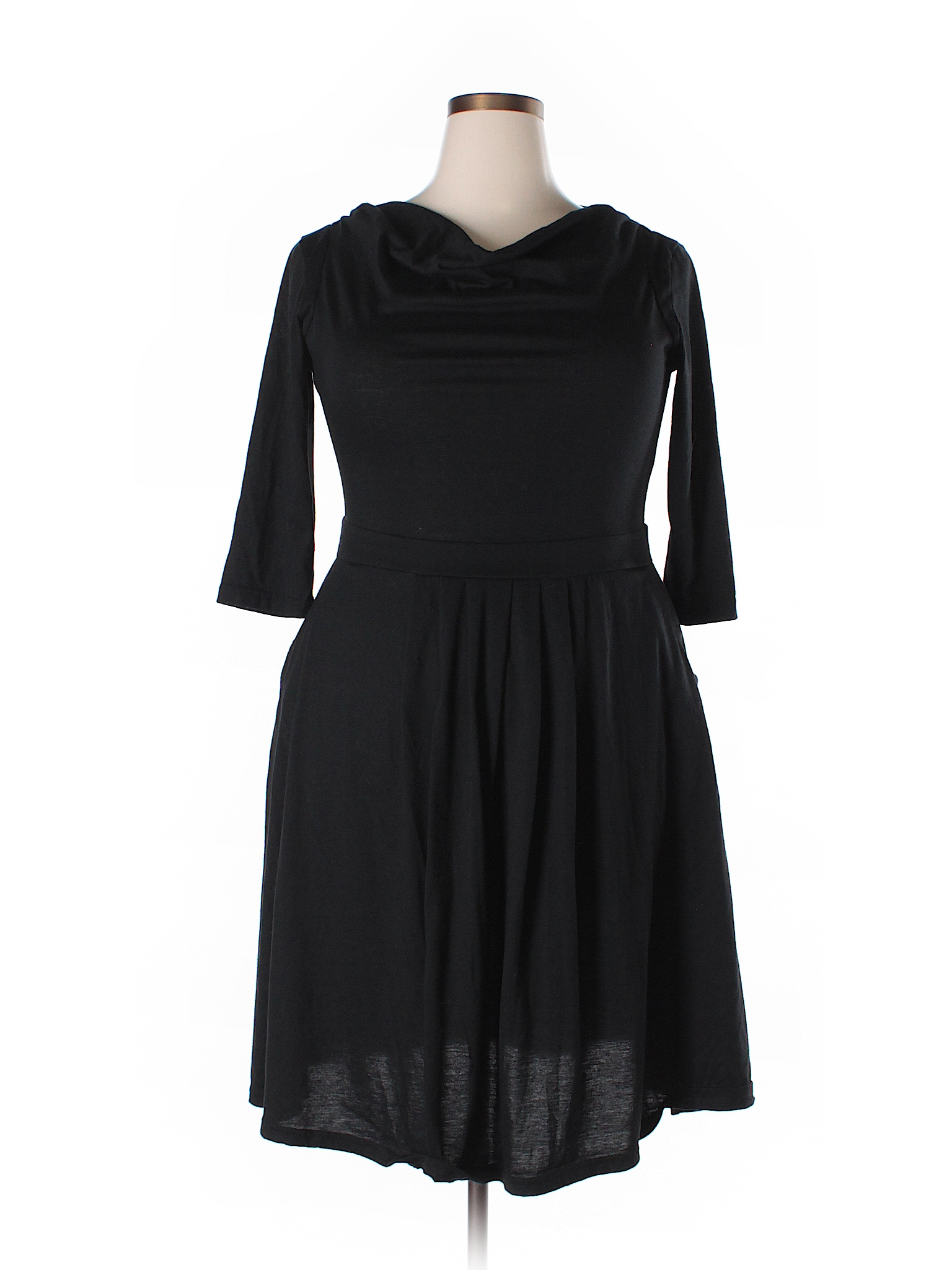 Ice Silk Solid Black Casual Dress Size 1X (Plus) - 72% off | thredUP