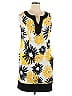 DressBarn 100% Polyester Floral Motif Graphic Yellow Casual Dress Size 14 - photo 1
