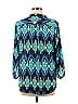 Banana Republic 100% Polyester Aztec Or Tribal Print Teal 3/4 Sleeve Blouse Size M - photo 2