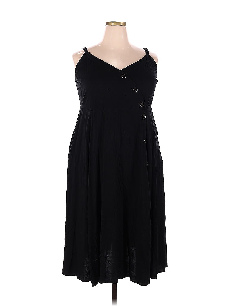 Torrid Solid Black Casual Dress Size 2X Plus (2) (Plus) - photo 1