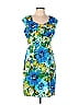 Ronni Nicole 100% Polyester Floral Motif Tropical Blue Casual Dress Size 10 - photo 1