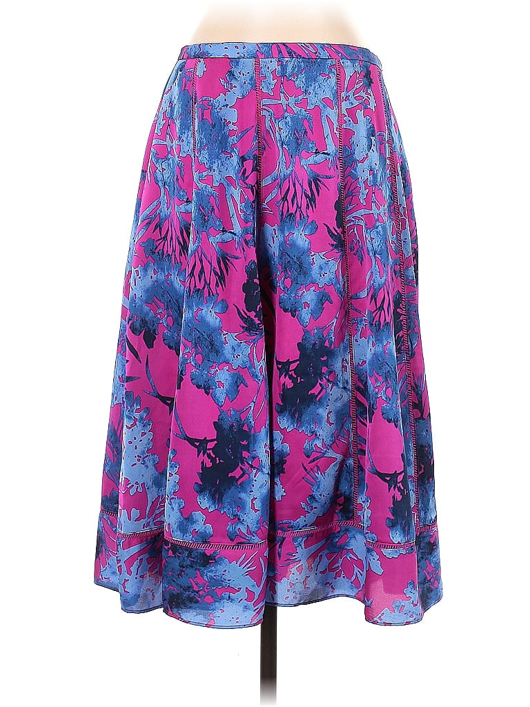 Banana Republic 100% Polyester Floral Motif Acid Wash Print Baroque Print Batik Graphic Tropical Paint Splatter Print Tie-dye Purple Casual Skirt Size 4 - photo 1