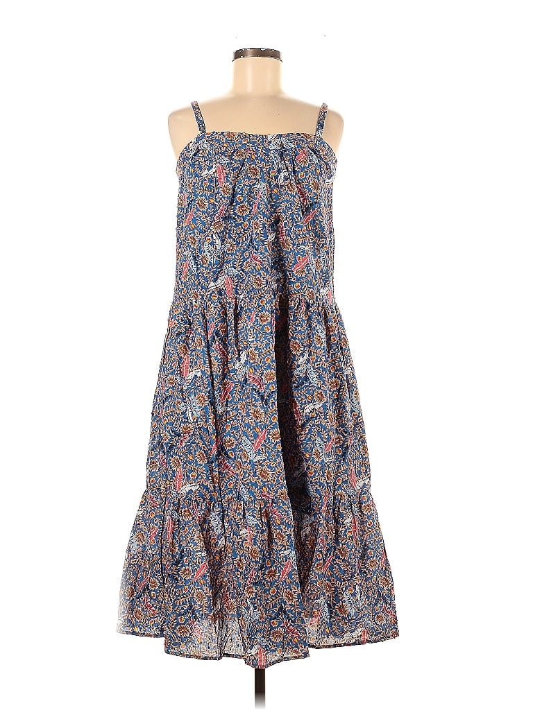 Knox Rose 100% Cotton Floral Motif Paisley Batik Blue Casual Dress Size XS - photo 1
