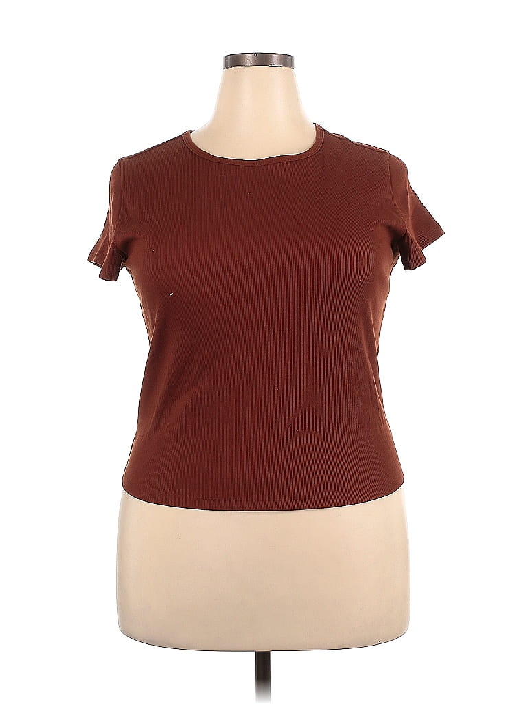 Wild Fable Brown Short Sleeve T-Shirt Size XXL - photo 1