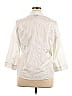 Style&Co 100% Polyester Jacquard Damask Brocade Ivory 3/4 Sleeve Blouse Size 16 - photo 2