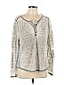 Jane and Delancey Silver Long Sleeve Henley Size L - photo 1