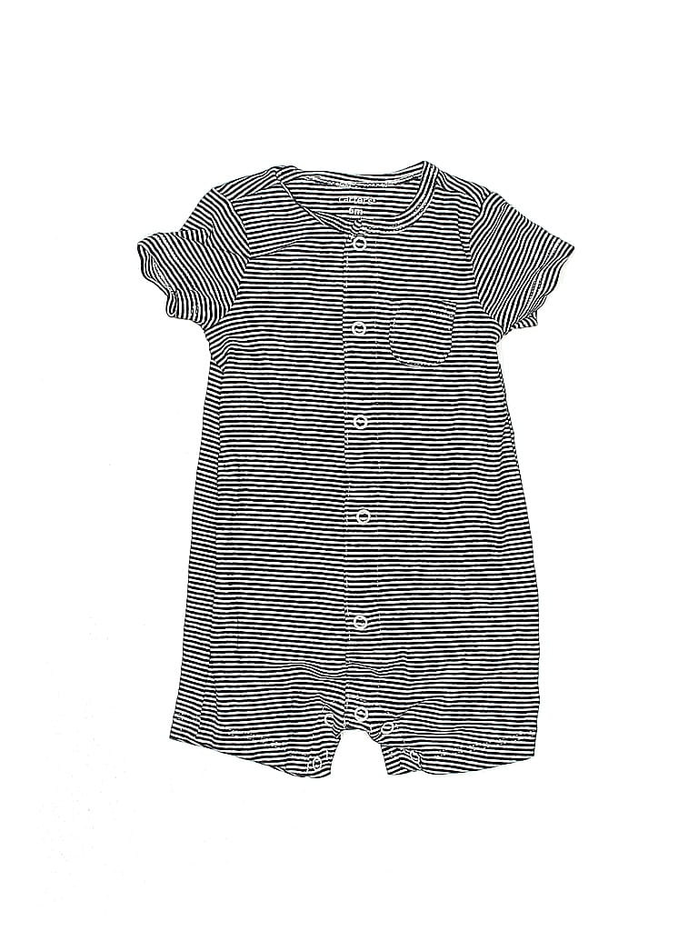 Unbranded 100% Cotton Stripes Gray Short Sleeve Outfit Size 6 mo - photo 1