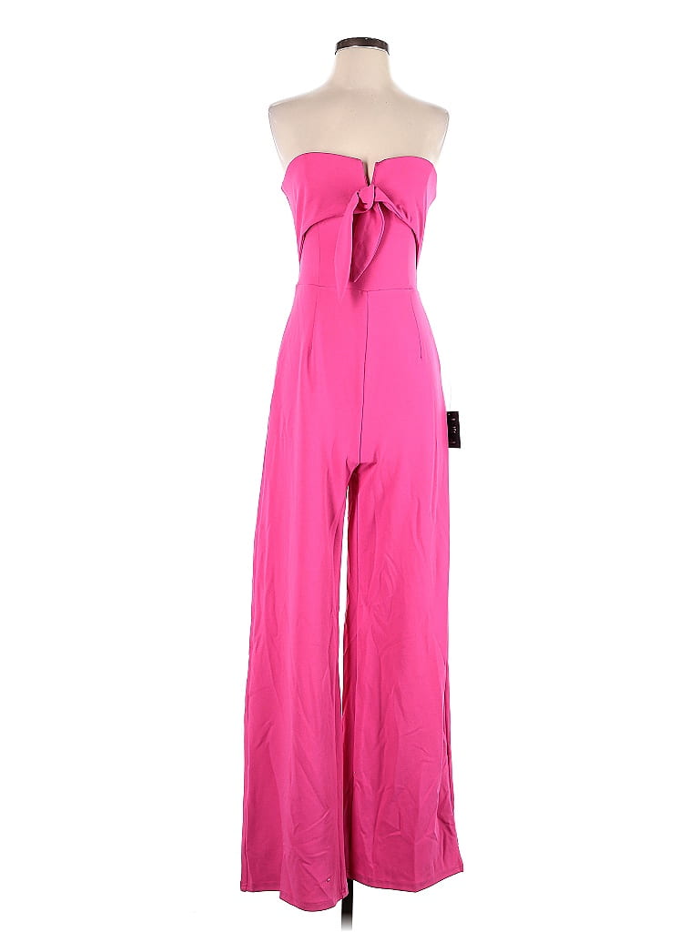 Lulus Solid Hearts Color Block Pink Jumpsuit Size S - photo 1