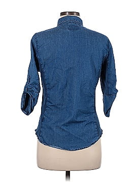 Cavalini Denim Collection 3/4 Sleeve Button-Down Shirt (view 2)