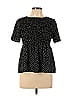 Urban Romantics 100% Polyester Polka Dots Black Short Sleeve Blouse Size M - photo 1