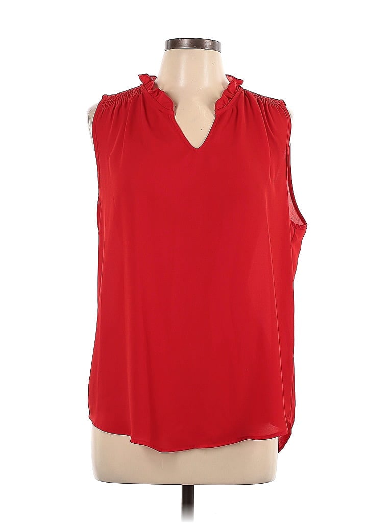 Violet & Claire 100% Polyester Red Sleeveless Blouse Size L - photo 1
