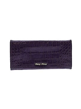 Miu Miu Croc Embossed Patent Leather Flap Continental Wallet (view 1)