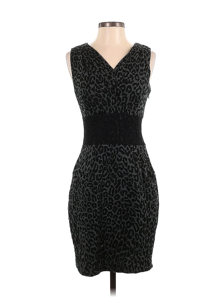 Weston Wear Jacquard Marled Snake Print Tweed Animal Print Leopard Print Black Casual Dress Size S - photo 1