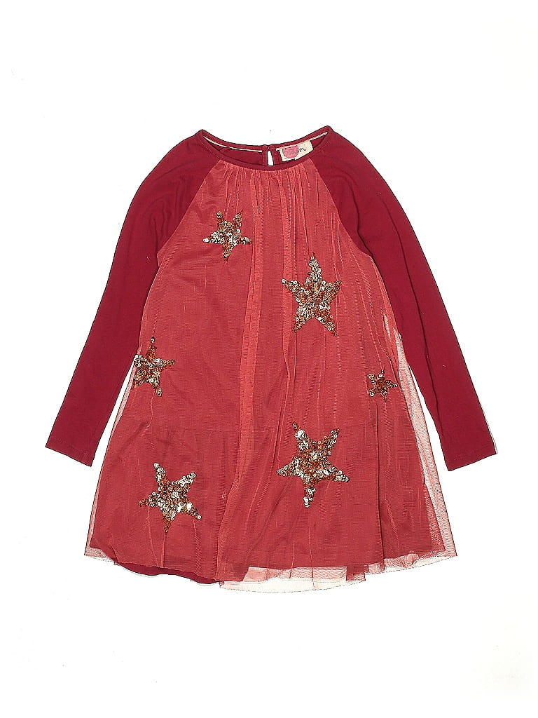 Mini Boden 100% Cotton Burgundy Dress Size 7 - photo 1