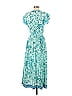 Poupette St. Barth 100% Rayon Floral Motif Acid Wash Print Paisley Teal Casual Dress Size S - photo 2