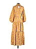 Apiece Apart 100% Silk Paisley Yellow Casual Dress Size S - photo 2