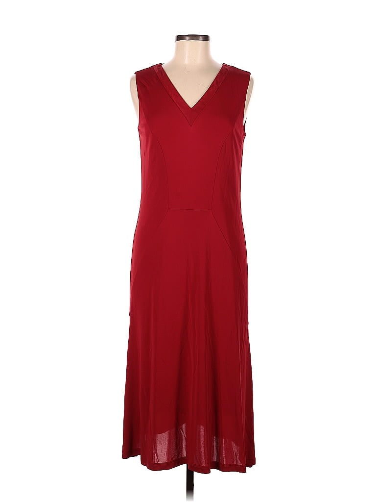 Doncaster 100% Rayon Solid Burgundy Casual Dress Size 6 - photo 1