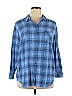 J.Jill Plaid Blue Long Sleeve Button-Down Shirt Size XL - photo 1