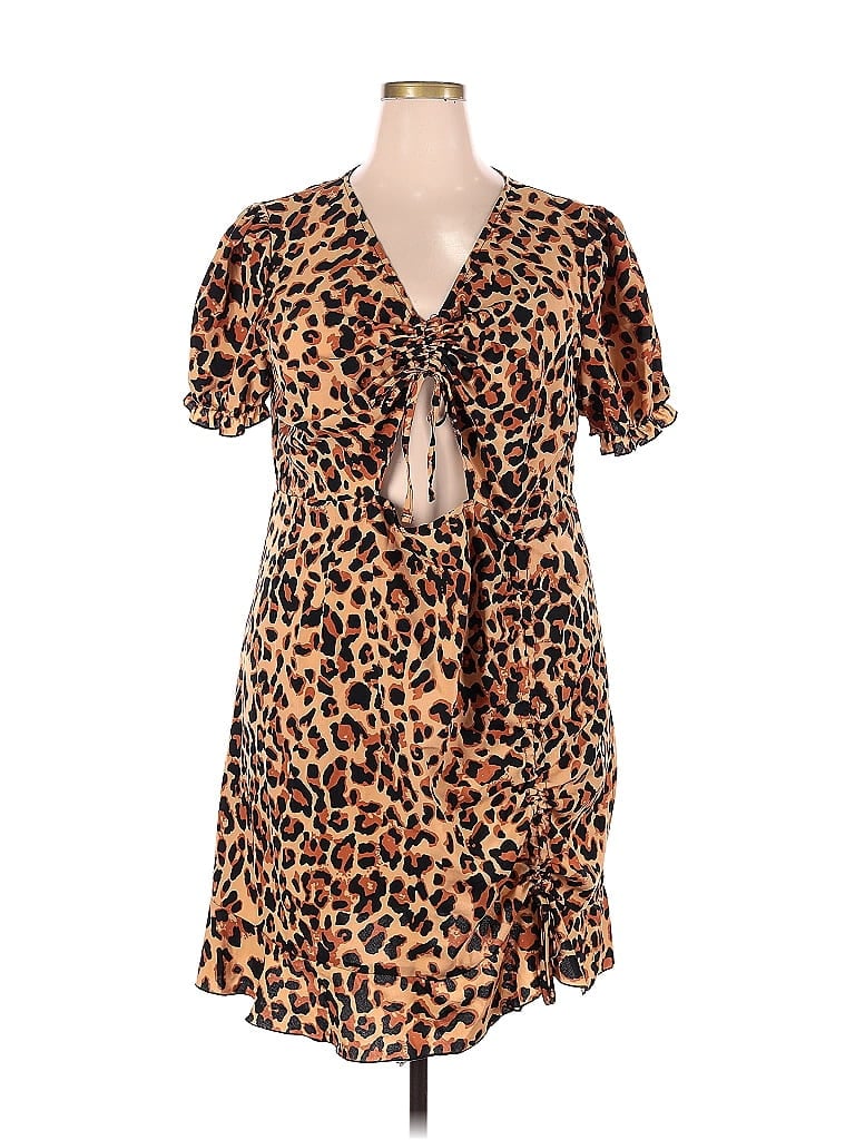 Pre-owned Shein Curve Casual Dress In Brown