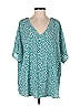 Jodifl 100% Polyester Teal Short Sleeve Blouse Size S - photo 1