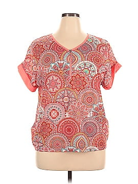 Pink Clover Short Sleeve Blouse (view 1)