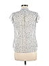H&M 100% Polyester Marled Tweed Silver Short Sleeve Blouse Size 8 - photo 2