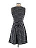 Ann Taylor LOFT Marled Grid Tweed Chevron-herringbone Stripes Chevron Gray Casual Dress Size 2 - photo 2