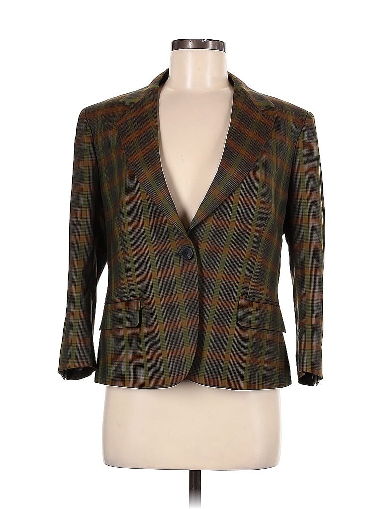 QL2 Plaid Tweed Brown Wool Blazer Size 46 (EU) - photo 1