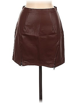 Olivaceous Faux Leather Skirt (view 1)