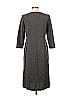 Ann Taylor LOFT Solid Grid Gray Casual Dress Size 10 - photo 2
