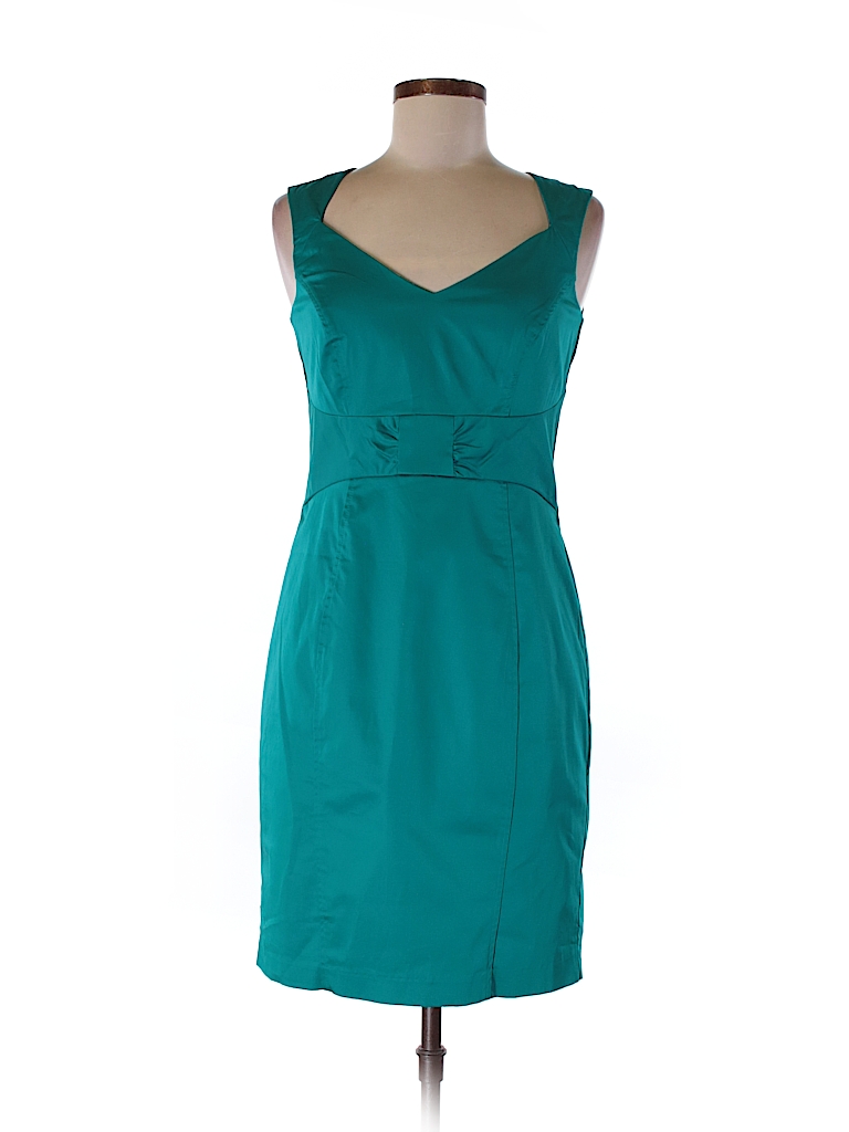 H&M 100% Cotton Solid Teal Casual Dress Size 8 - 65% off | thredUP