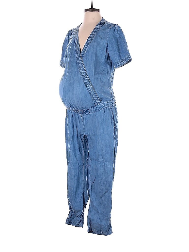 Gap - Maternity Solid Blue Jumpsuit Size XS (Maternity) - photo 1