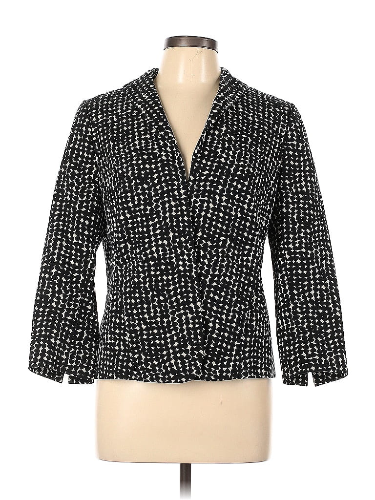 Akris Punto Houndstooth Marled Tweed Polka Dots Black Jacket Size 12 - photo 1
