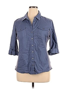 Daisy Fuentes 3/4 Sleeve Button-Down Shirt (view 1)