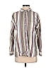 American Eagle Outfitters Stripes Gray Long Sleeve Button-Down Shirt Size S - photo 1