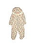 Baby Boden 100% Cotton Ivory Pink One Piece Snowsuit Size 3-6 mo - photo 1