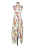 American Rag Cie 100% Rayon Floral Motif Floral Tropical Paint Splatter Print White Casual Dress Size M - photo 1