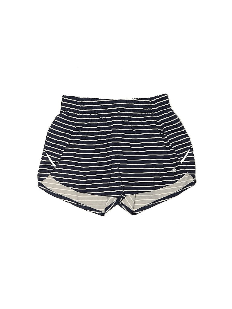 Athleta 100% Polyester Chevron-herringbone Stripes Chevron Blue Athletic Shorts Size S - photo 1