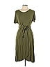 Pink Blush Solid Green Casual Dress Size L - photo 1