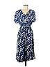 Blair 100% Rayon Floral Motif Batik Blue Casual Dress Size M - photo 1