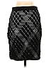 Neiman Marcus Houndstooth Jacquard Argyle Grid Plaid Tweed Graphic Black Casual Skirt Size XS - photo 2