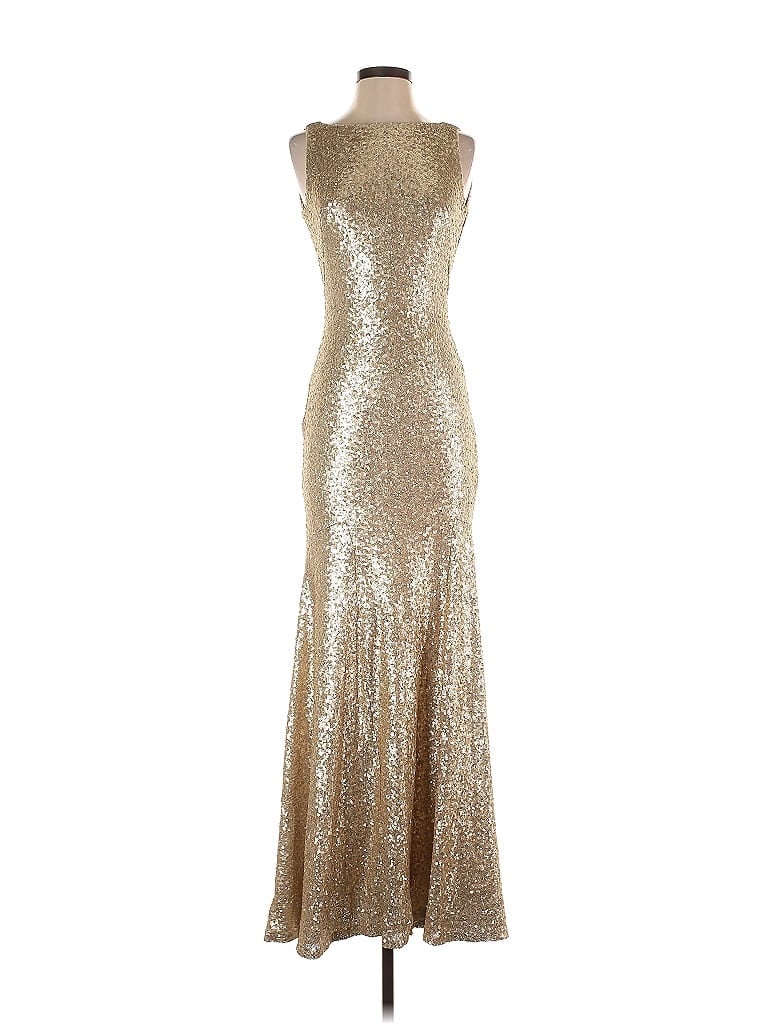 Theia Gold Cocktail Dress Size 0 - photo 1