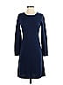 Garnet Hill 100% Wool Solid Blue Casual Dress Size S - photo 1