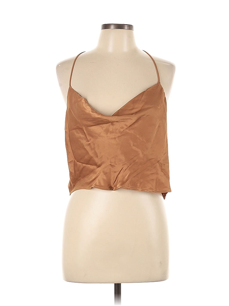 Zara 100% Viscose Brown Sleeveless Blouse Size L - photo 1