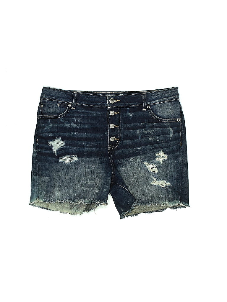 Maurices Stars Ombre Blue Denim Shorts Size 16 - photo 1