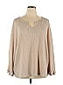 Pink Lily Grid Tan Pullover Sweater Size XL - photo 1