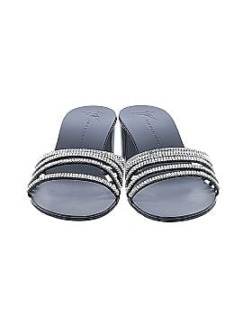 Giuseppe Zanotti Leather Crystal-Embellished Slide Sandals (view 2)
