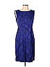 Elie Tahari Jacquard Brocade Graphic Blue Casual Dress Size 10 - photo 1